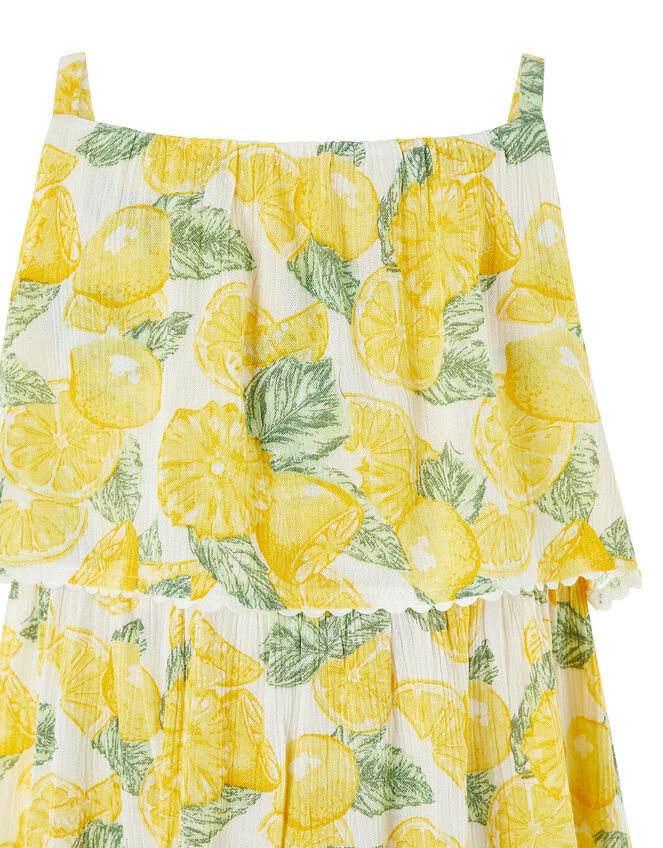 Layla Lemon Print Dress, Yellow (YELLOW), large