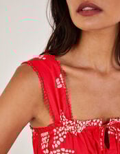 Palm Spot Print Midi Sundress, Red (RED), large
