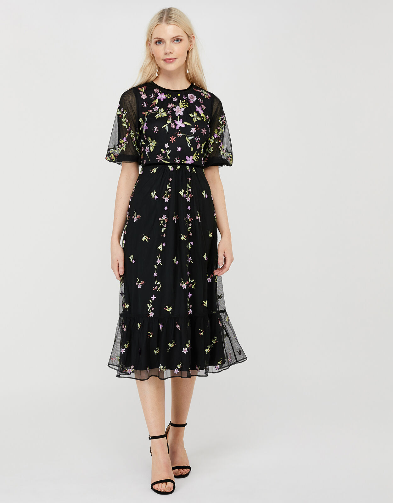 Monsoon black shop floral dress