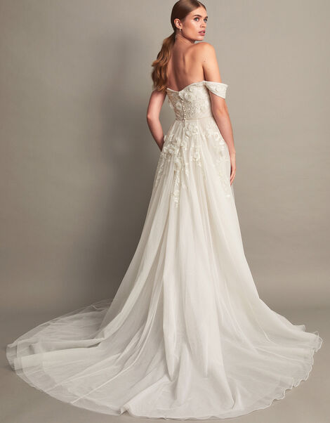 Luciane Off-Shoulder Wedding Dress, Ivory (IVORY), large