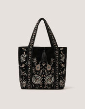 Osha Embroidered Velvet Tote Bag, , large