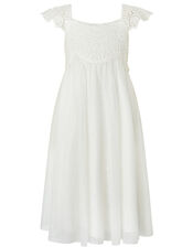 Estella Crochet Bodice Occasion Dress, Ivory (IVORY), large