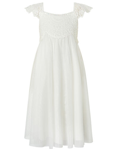Estella Crochet Bodice Occasion Dress, Ivory (IVORY), large