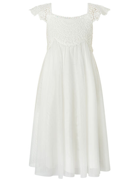 Estella Crochet Bodice Occasion Dress, Ivory (IVORY), large