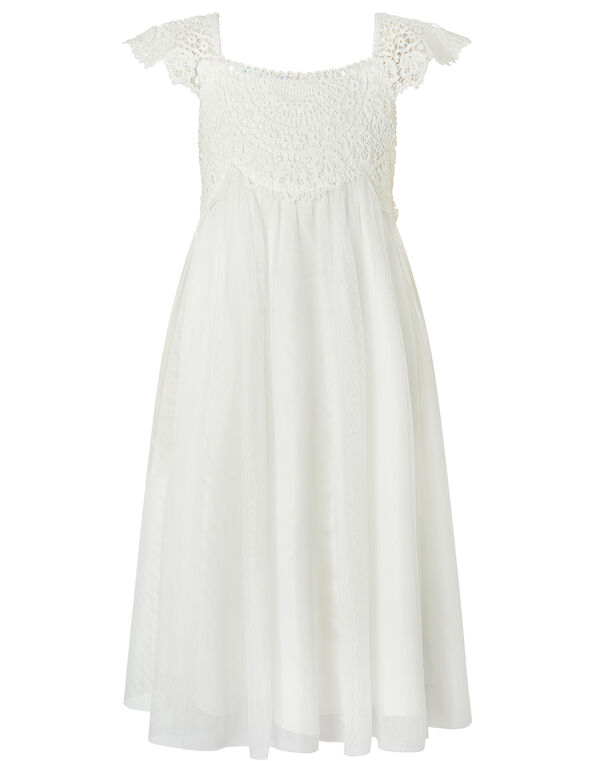 Estella Crochet Bodice Occasion Dress, Ivory (IVORY), large