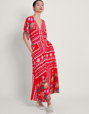 Sandie Floral Print Maxi Dress, Red (RED), large