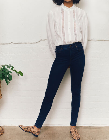Nadine Dark Rinse Skinny Jeans with Organic Cotton Blue, Blue (INDIGO), large