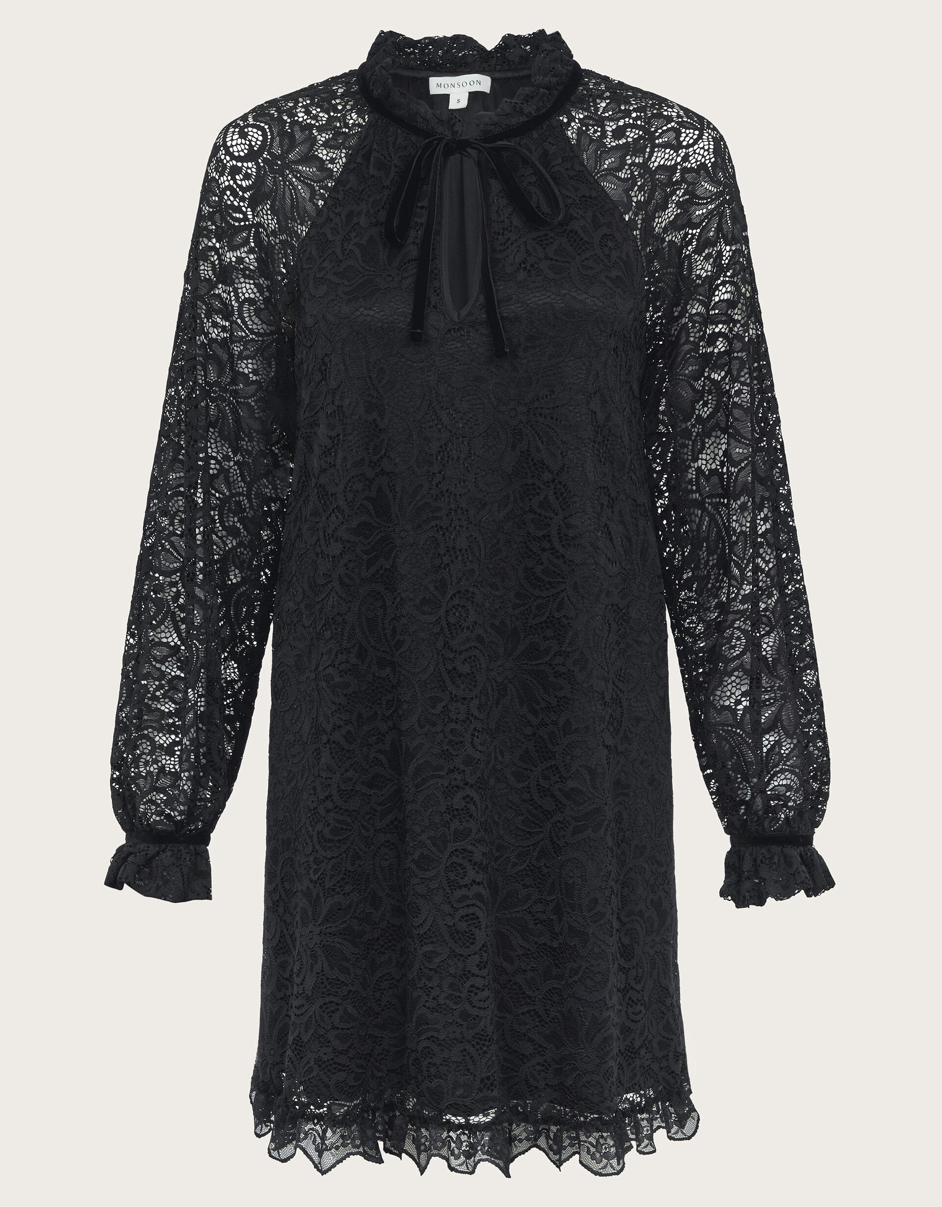 Lulu Long Sleeve Lace Mini Dress Black