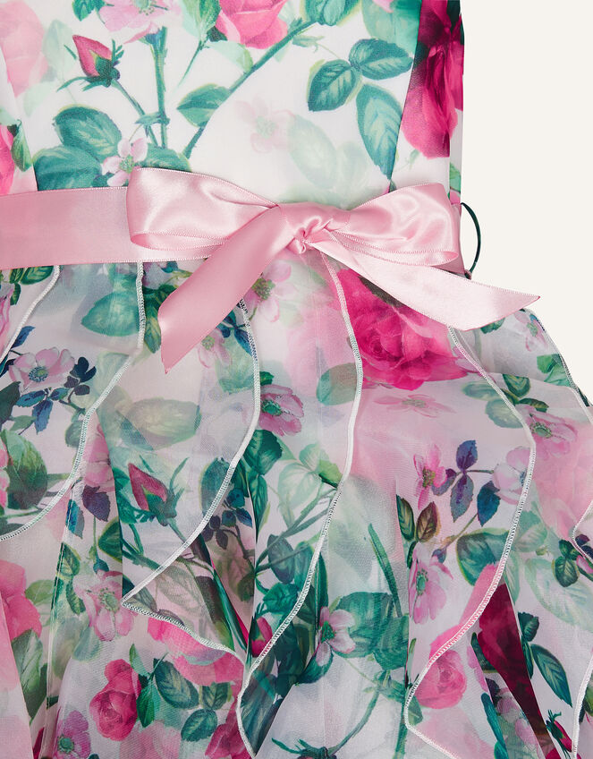 Rose Print Cancan Dress, Ivory (IVORY), large