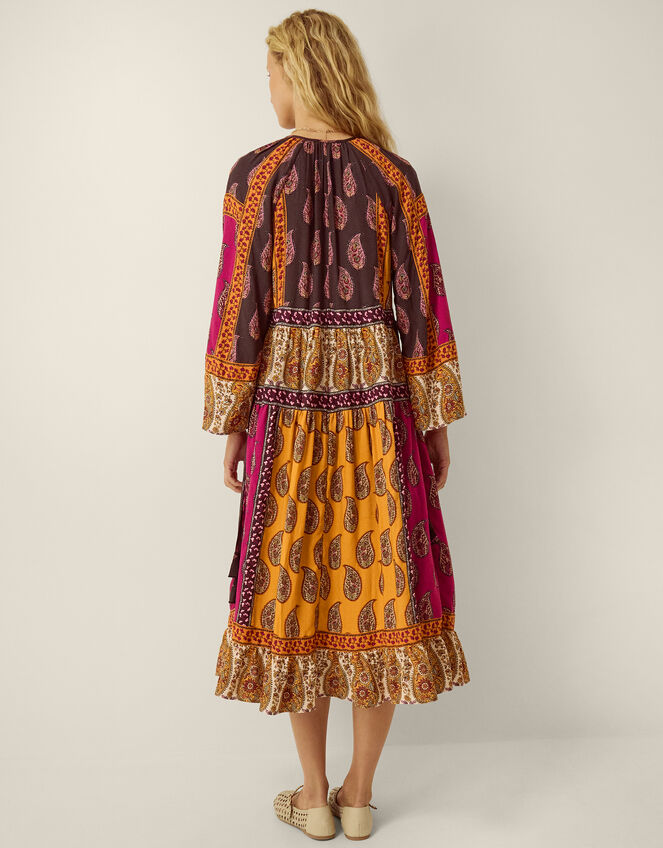 Magdalena Paisley Print Midi Dress, Red (BERRY), large
