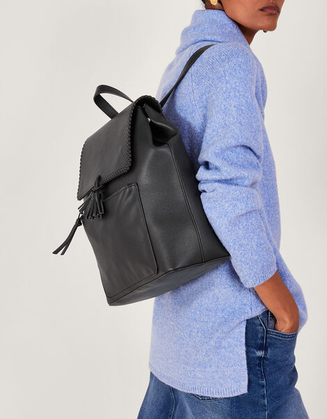 Tassel Backpack, Black (BLACK), large