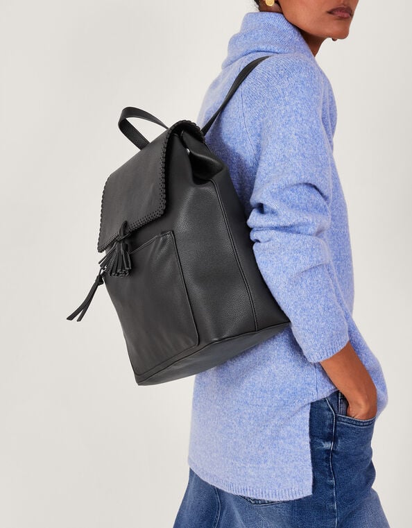 Tassel Backpack, Black (BLACK), large