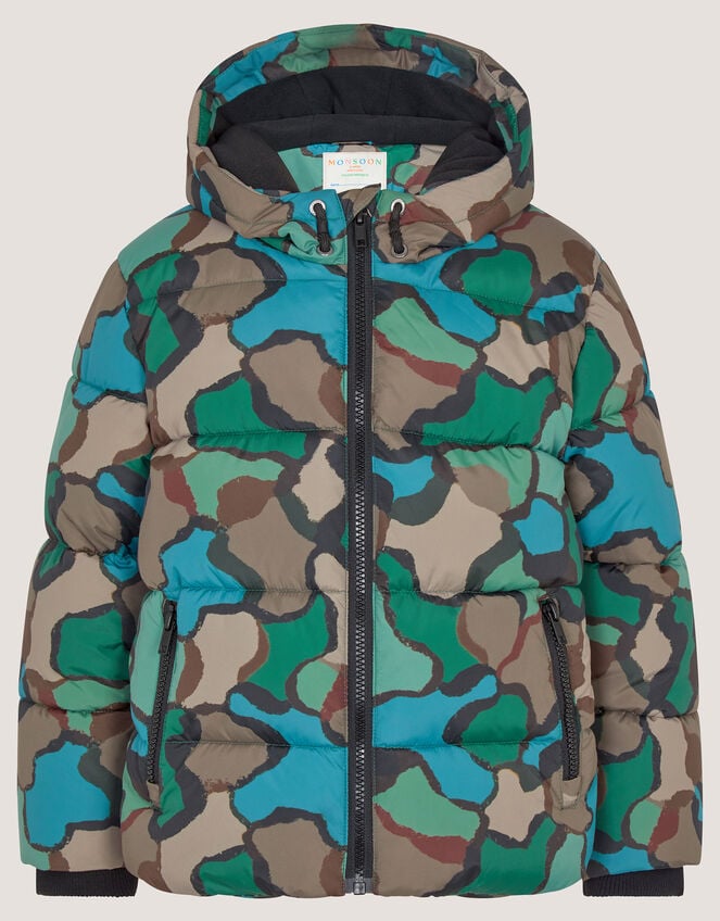 Water-Resistant Camo Puffer Jacket, Multi (MULTI), large