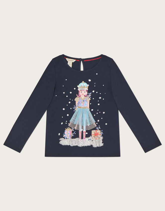 Nutcracker Long Sleeve Top, Blue (NAVY), large