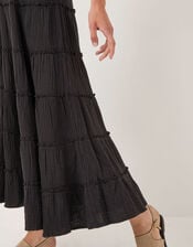 Ginny Tiered Maxi Skirt, Black (BLACK), large