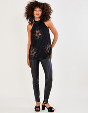 Bronwyn Sequin Star Top, Black (BLACK), large