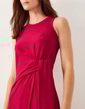 Sleeveless Tie-Side Column Midi Dress, Red (RED), large