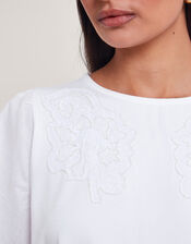 Tatianna Embellished T-Shirt, Ivory (IVORY), large