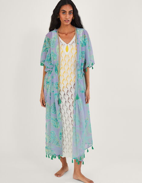Sea Shell Print Long Kaftan, , large