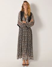 Maison Hotel Gaia Floral Midi Dress, Blue (BLUE), large