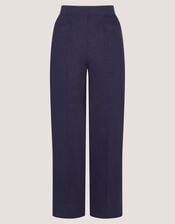 Lucy Short Straight Leg Linen Pants, Blue (NAVY), large