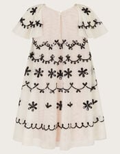 Birdie Sequin Embellished Swing Dress, Ivory (IVORY), large