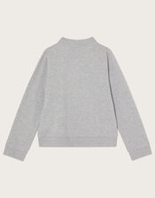 Unicorn Bomber Jacket in Sustainable Cotton, Grey (GREY), large