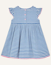 Baby Unicorn Stripe Dress, Blue (BLUE), large