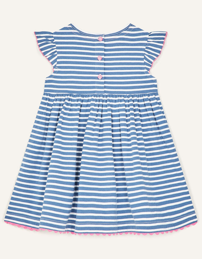 Baby Unicorn Stripe Dress, Blue (BLUE), large
