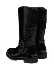 Bernadette Buckle Riding Boots, Black (BLACK), large
