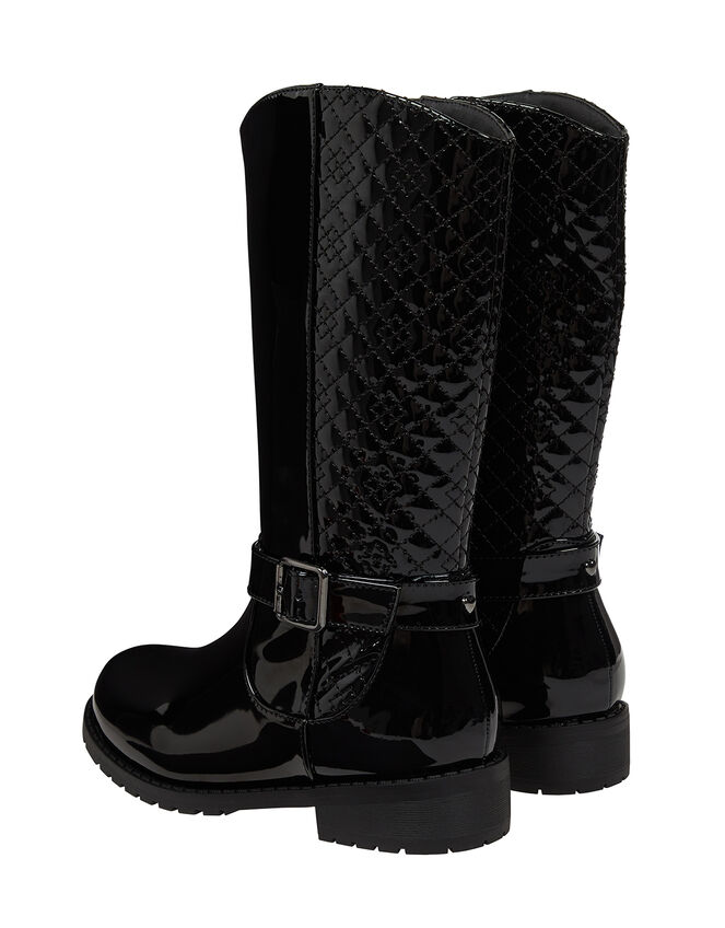Bernadette Buckle Riding Boots, Black (BLACK), large