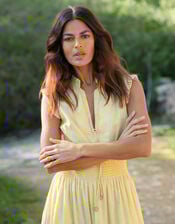 La Galeria Elefante Floral Print Midi Dress, Yellow (YELLOW), large