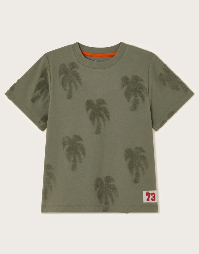 Textured Palm T-Shirt, Green (KHAKI), large