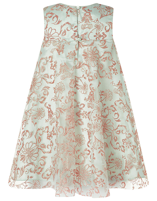 Baby Riona Glitter and Sequin Swing Dress, Teal (DUCK EGG), large