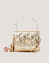 Mini Pearl Quilted Charm Bag, , large