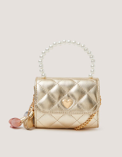 Mini Pearl Quilted Charm Bag, , large