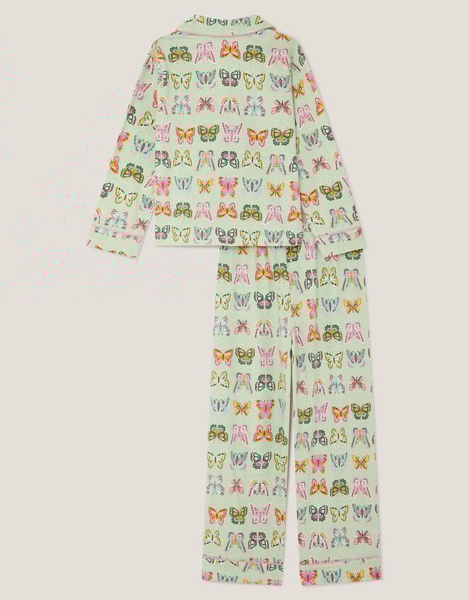 Butterfly Print Long Pyjamas Set, Teal (TEAL), large