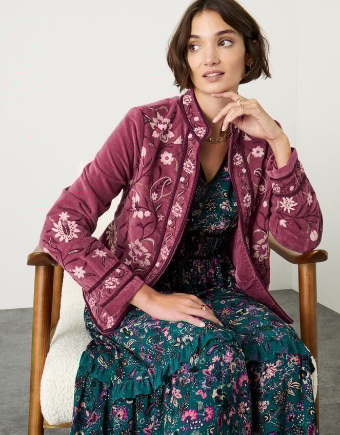 Floral Embroidered Jacket, Pink (ROSE), large