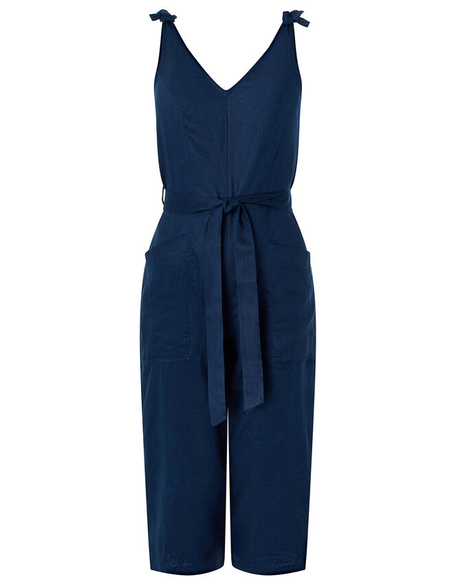 Carletta Jumpsuit in Pure Linen, Blue (NAVY), large