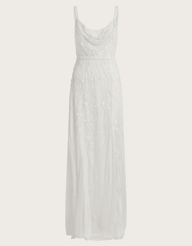 Holly Cowl Neck Bridal Dress, Ivory (IVORY), large