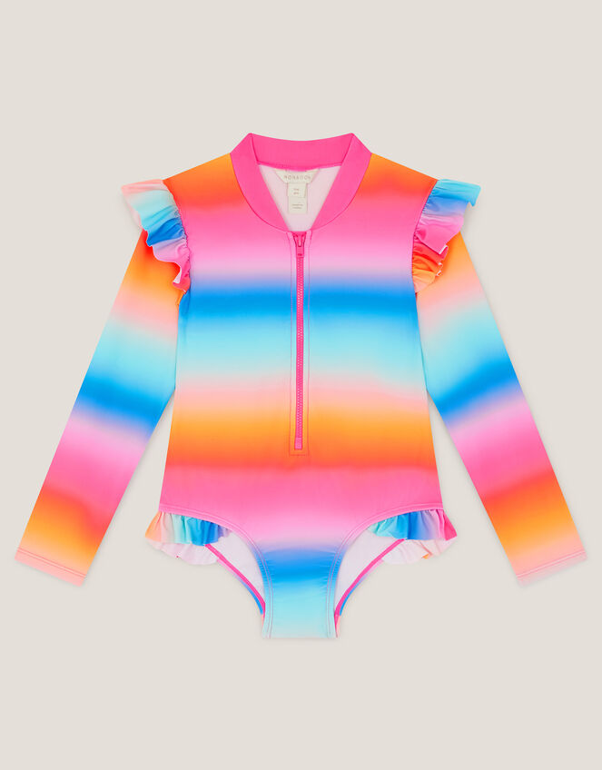 Rainbow UPF50+ Long Sleeve Swimsuit, Multi (MULTI), large