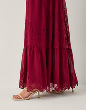 Clare Cutwork Maxi Dress & Scarf, Orange (RUST), large