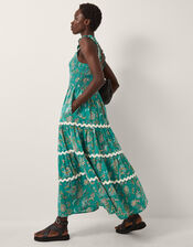 Saoirse Floral Smocked Maxi Dress, SEA GREEN, large
