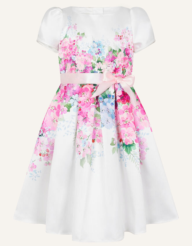 Hydrangea Floral Print Dress in Recycled Polyester, Multi (MULTI), large