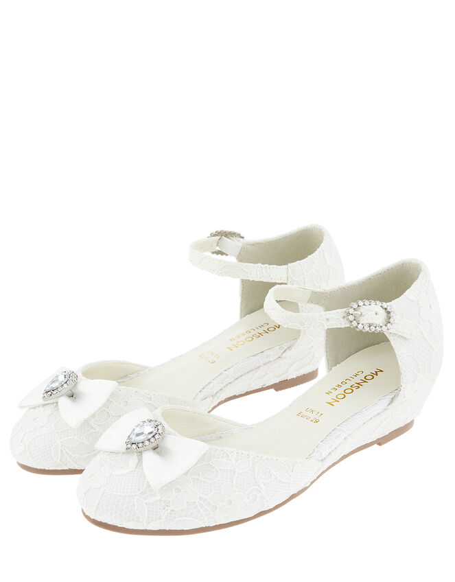 Renee Bridal Crystal Lace Wedges, Ivory (IVORY), large