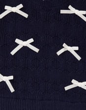 Bow Knit 2-in-1 Check Dress, Blue (NAVY), large