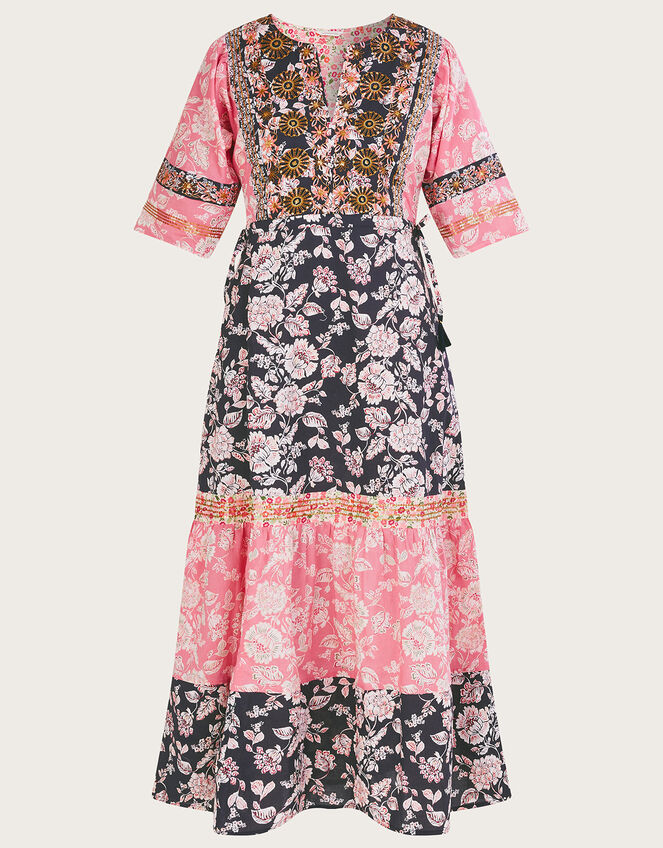 Premium Floral Print Dress in Sustainable Cotton, Pink (PINK), large