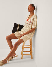 Ren Crochet Collared Blouse, Ivory (IVORY), large
