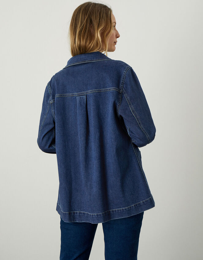 Mindy Denim Longline Jacket, Blue (DENIM BLUE), large