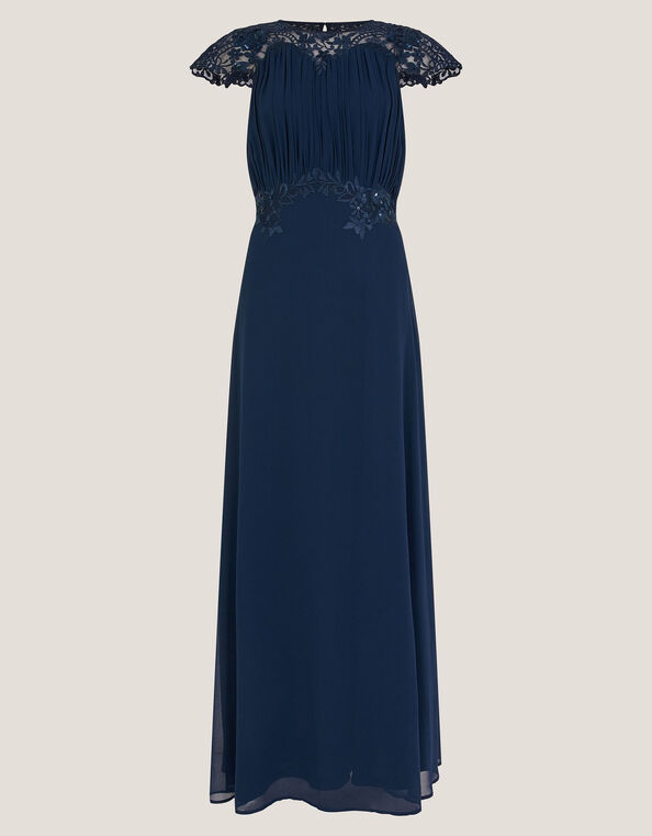 Elodie Lace Chiffon Bridesmaid Dress, Blue (NAVY), large